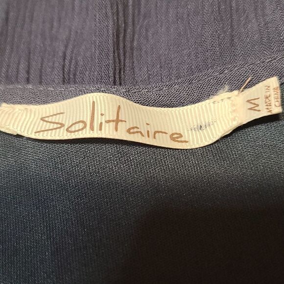 Solitaire Boho Blue Gauze Lace Hi Lo Dress Size M - Picture 4 of 5